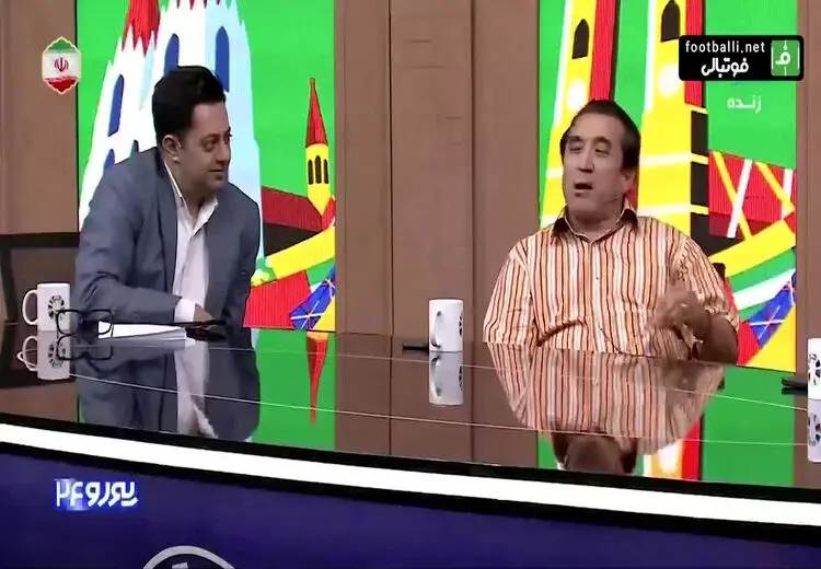 قهر خداداد عزیزی روی آنتن زنده