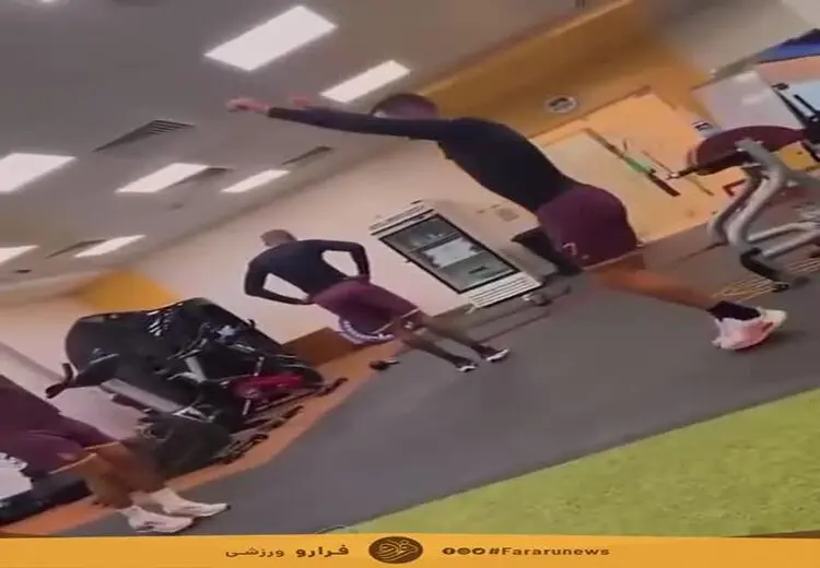 رونالدو در حال تمرین رقص عربی در باشگاه