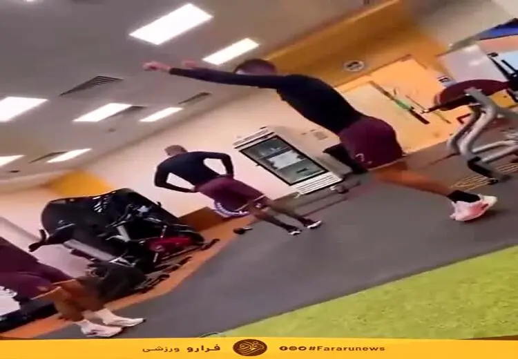 رونالدو در حال تمرین رقص عربی در باشگاه