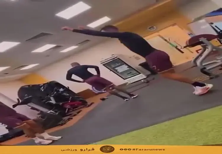 رونالدو در حال تمرین رقص عربی در باشگاه