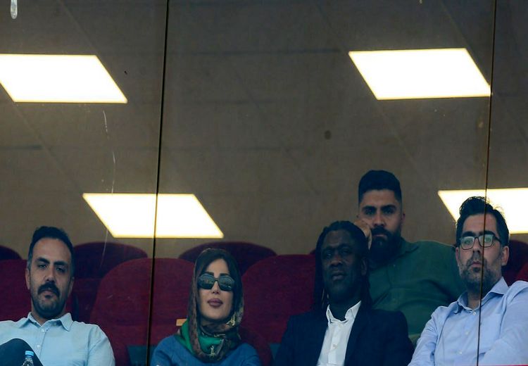 سیدورف و همسر ایرانیاش در ورزشگاه شهر قدس