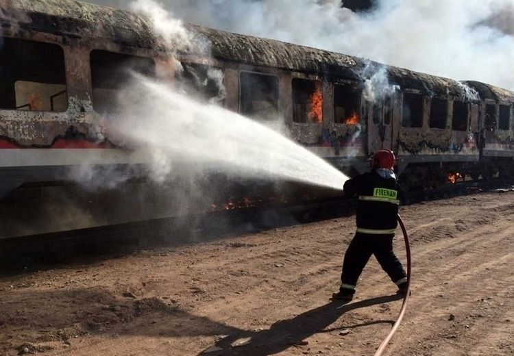 آتش‌سوزی قطار هشتگرد - تهران + تصاویر