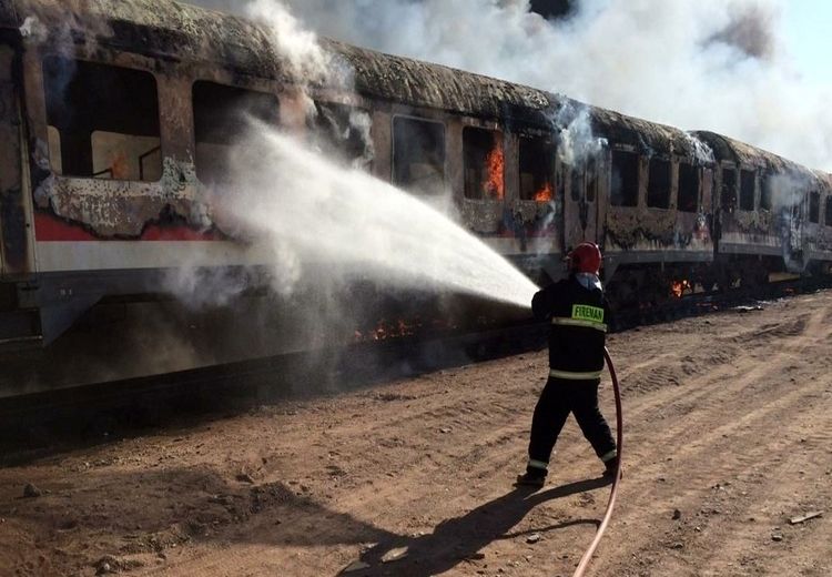 آتش‌سوزی قطار هشتگرد - تهران + تصاویر