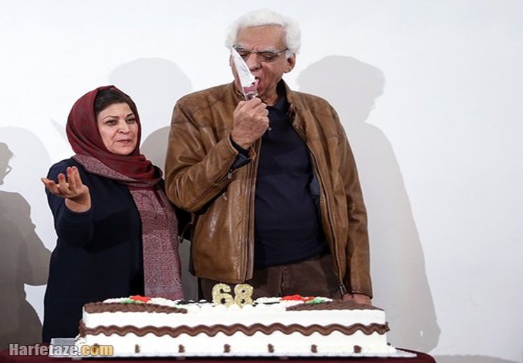 کیومرث پوراحمد و همسرش در جشن تولد 68 سالگی شوهرش