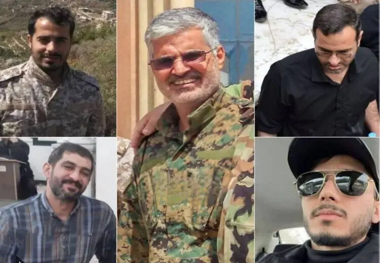 عکس ۵ مستشار سپاه پاسداران در سوریه که امروز توسط اسراییل به شهادت رسیدند

