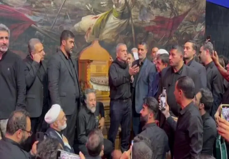 نوحه خوانی ‎پزشکیان در شب عاشورا