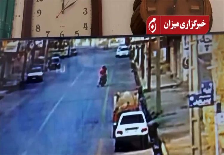 تصاویر لگدزدن دو موتورسوار به پاکبان بهبهان