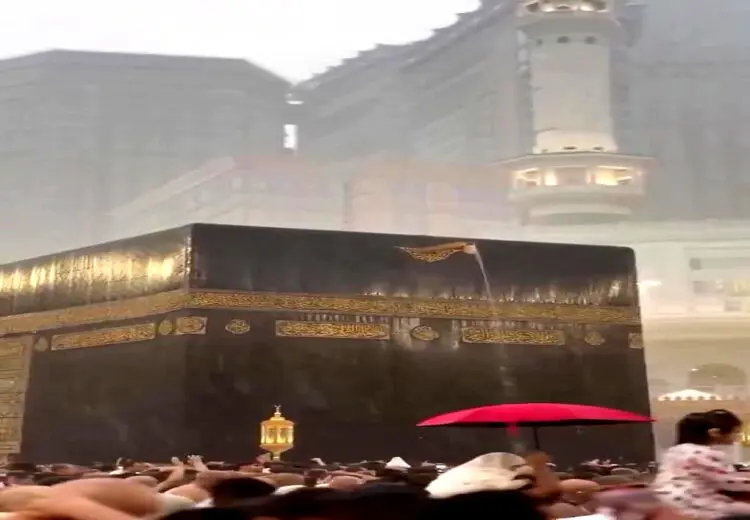 تصاویر بارش شدید باران در مسجدالحرام
