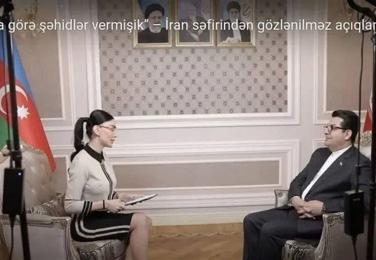 انتقاد عجیب خبرگزاری تسنیم به حجاب خبرنگار خارجی در مصاحبه با سفیر ایران در جمهوری آذربایجان