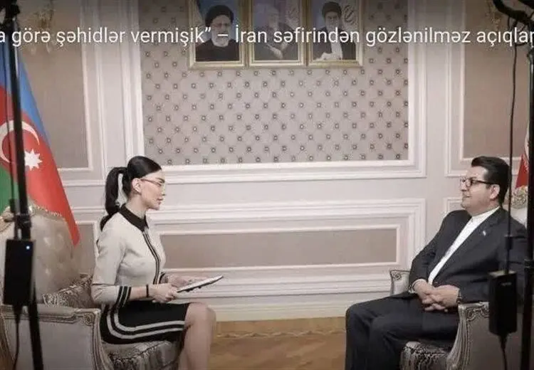 انتقاد عجیب خبرگزاری تسنیم به حجاب خبرنگار خارجی در مصاحبه با سفیر ایران در جمهوری آذربایجان