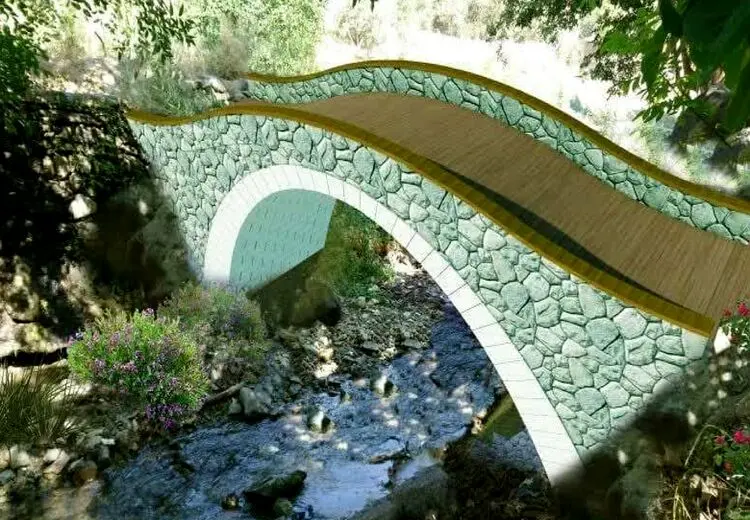 احداث اولین پل تمام سنگی ایران در رود دره فرحزاد