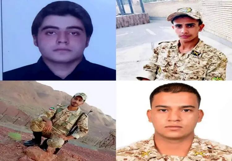 عکس ۴ سرباز کشته‌شده در پادگان باغین کرمان
