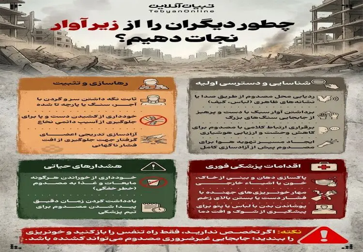 چطور دیگران را از زیر آوار نجات دهیم؟ 