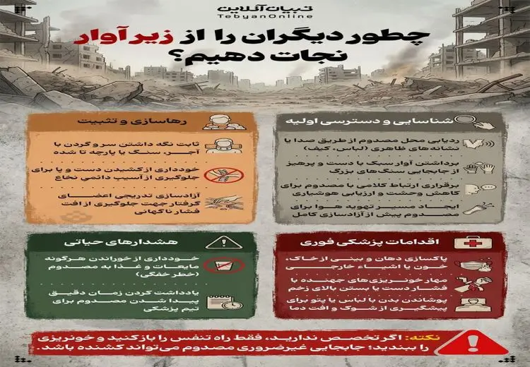 چطور دیگران را از زیر آوار نجات دهیم؟ 