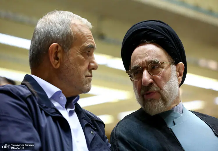 دیدار سیدمحمد خاتمی و پزشکیان بعد از تایید صلاحیت ها + عکس