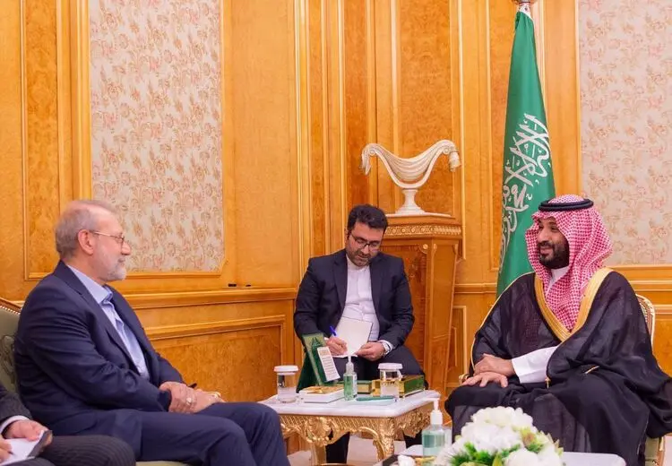 تصاویری از دیدار لاریجانی با بن‌سلمان در ریاض
