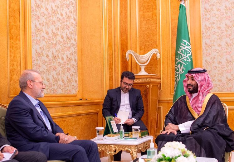تصاویری از دیدار لاریجانی با بن‌سلمان در ریاض