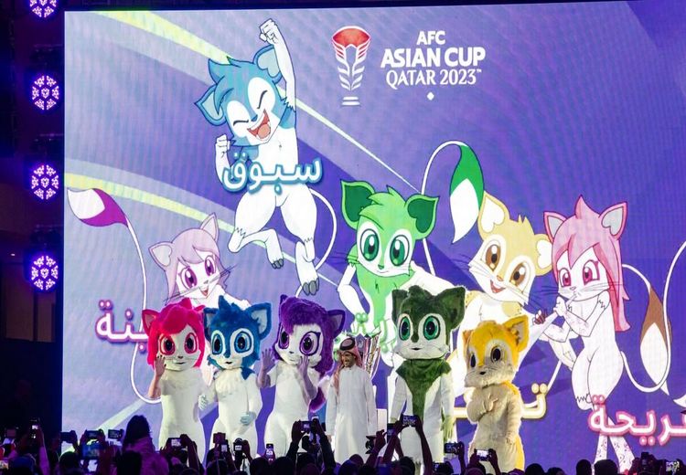 رونمایی قطری‌ها از نمادهای عروسکی جام ملت‌های آسیا +فیلم