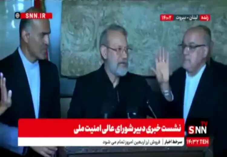 علی لاریجانی در پاسخ به خبرنگاران لبنانی: تلاش نکنید موضع ایران را عوض کنید، من مسئول امنیت کشورم هستم + فیلم