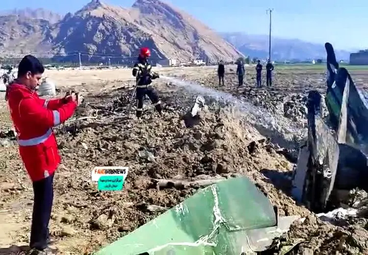 فیلمی از هواپیمای نظامی سقوط کرده در کازرون 