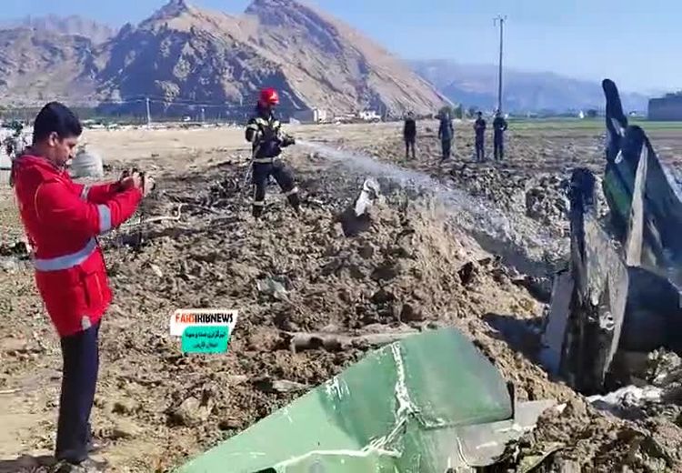 فیلمی از هواپیمای نظامی سقوط کرده در کازرون 