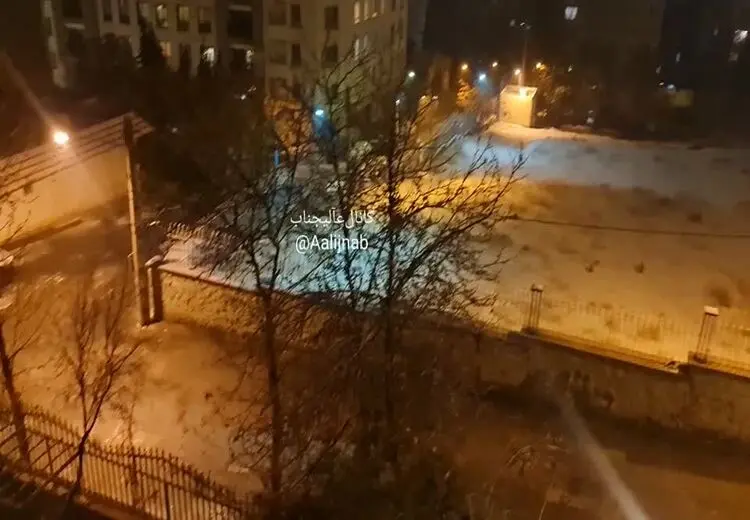 ویدیویی از بارش برف در نیاوران تهران