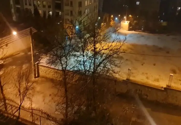 ویدیویی از بارش برف در نیاوران تهران