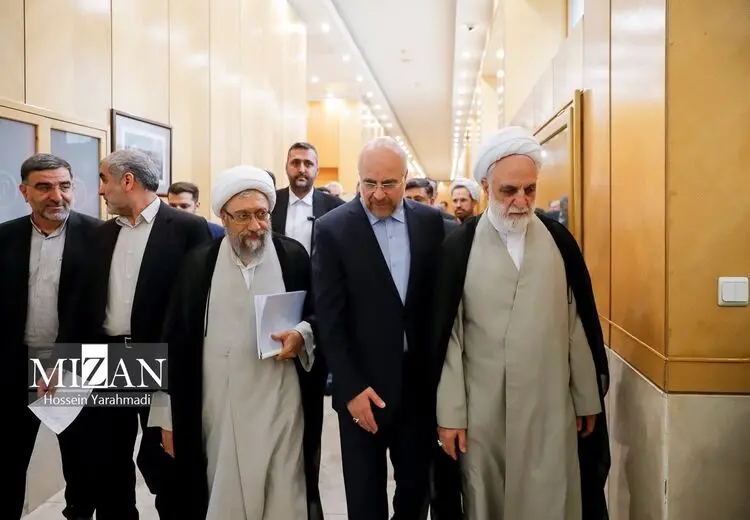 آملی لاریجانی، اژه ای و قالیباف در یک قاب