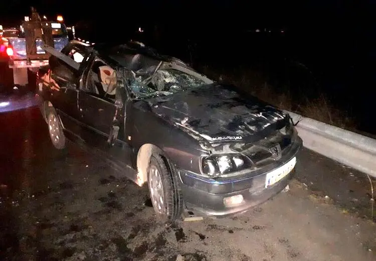 واژگونی خودرو در تونل توحید تهران بدون تلفات بود